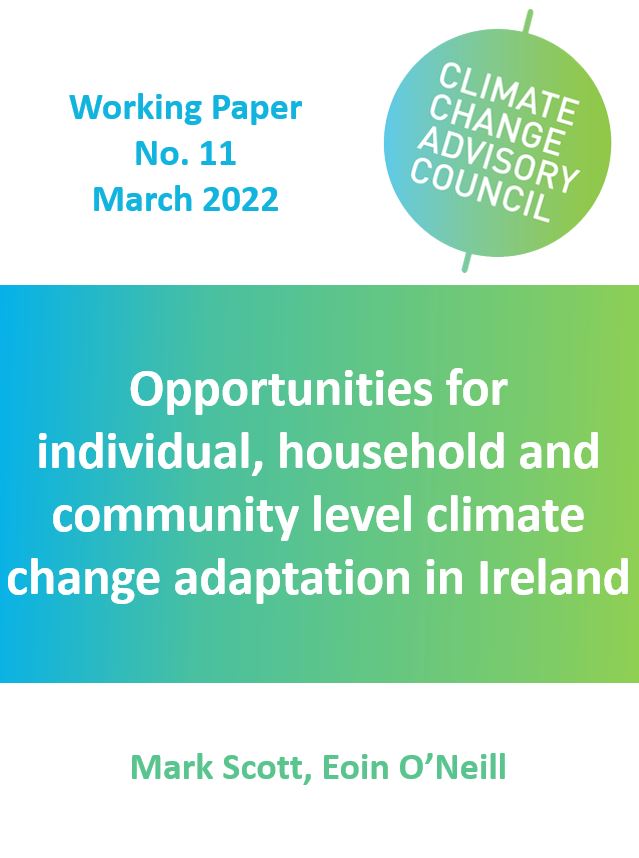 Working Paper No. 11: Opportunities for individual, household and community level climate change adaptation in Ireland